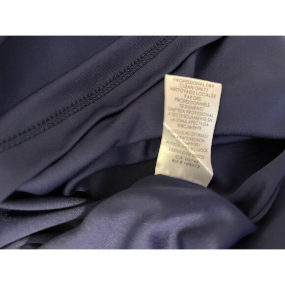 JS Collections women Lilah Bow One Shoulder Long Mermaid Gown size 6 Navy Crepe - Picture 13 of 13